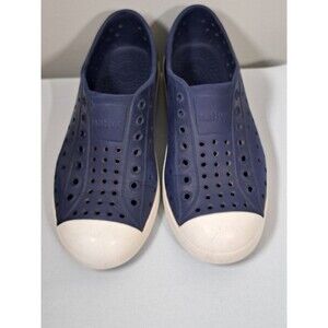 Native Jefferson Slip-on Shoes Size C13 Navy Blue Bone Boy Girl Water Unisex